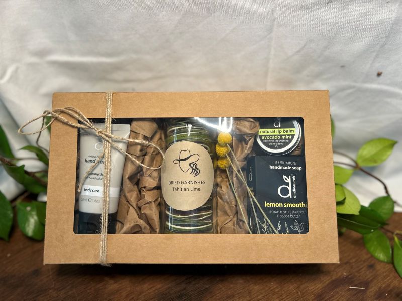 Self-care gift hamper with natural products